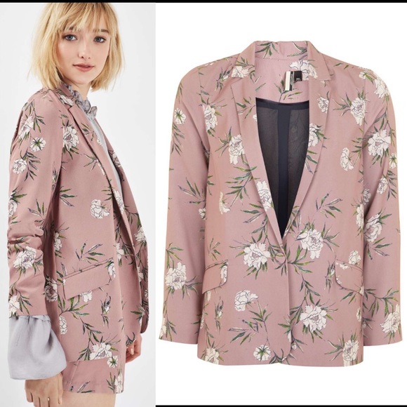 Topshop Printed Floral Blazer - NWT - Size 6 - Picture 2 of 6